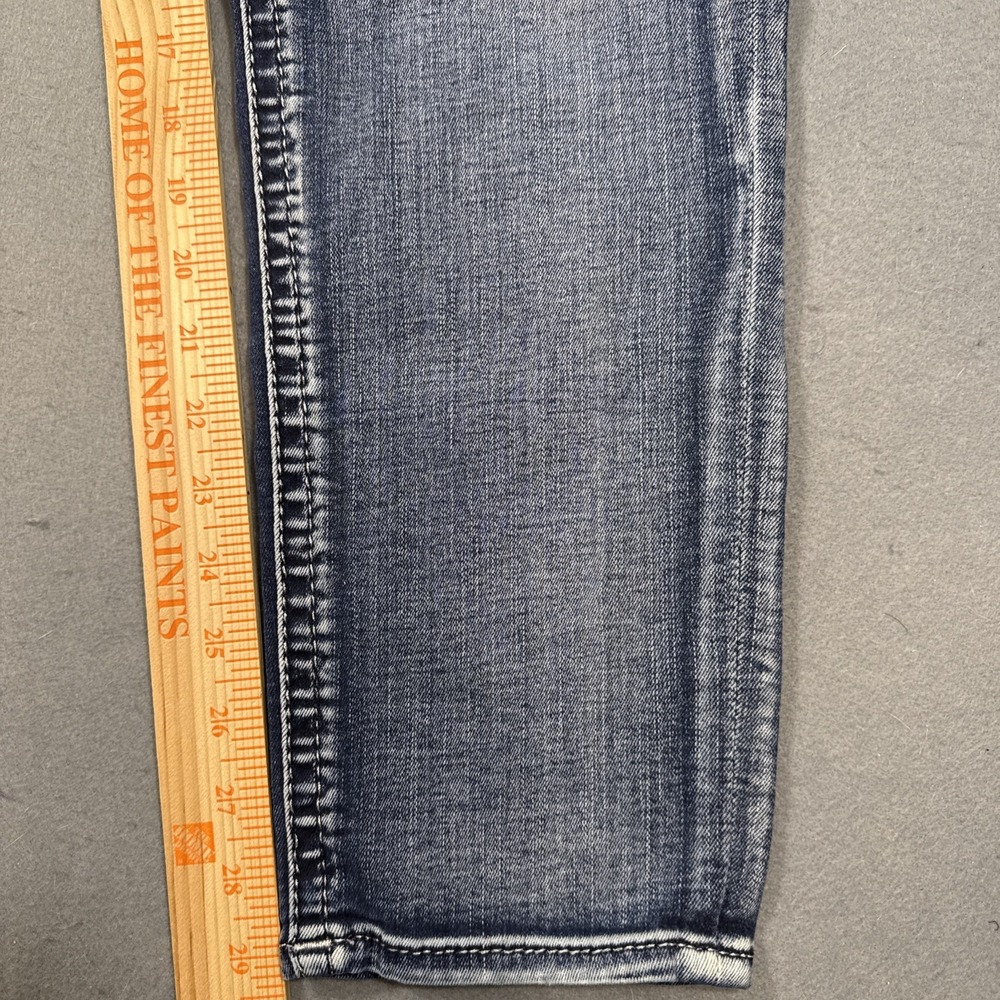 Rock Revival Kerra Easy Skinny Stretch Jean WOMEN 32x29 WHISKERING THICK STITCH - Picture 4 of 9